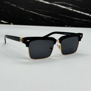 NEW MIU MIU MU10ZS 1AB5S0 WOMEN MIU MIU BLACK GOLD SUNGLASSES MU 10ZS